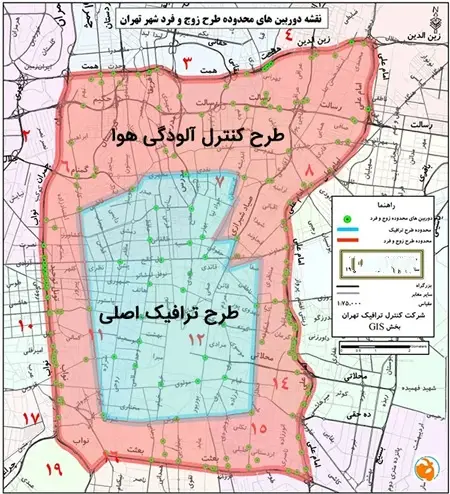 نقشه طرح ترافیک تهران